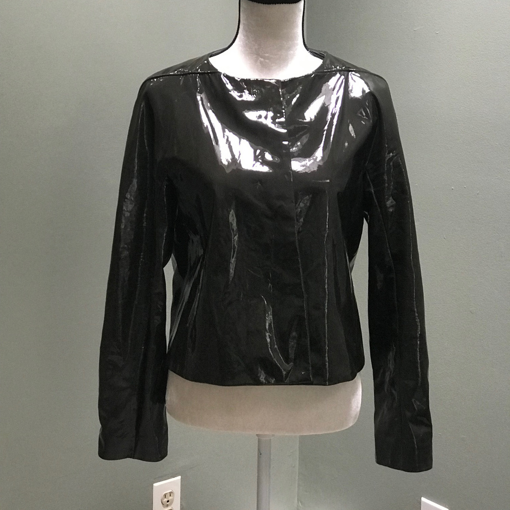 Super Sexy Green Jil Sander Patent Leather Jacket